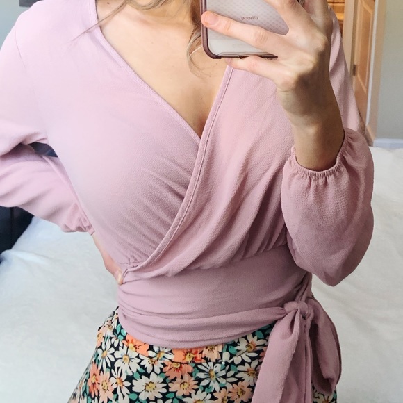 Fashion Nova Tops - Pink Fashion Nova Wrap Top
